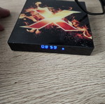 Vontar X1 Smart TV Box used with remote and power adapter