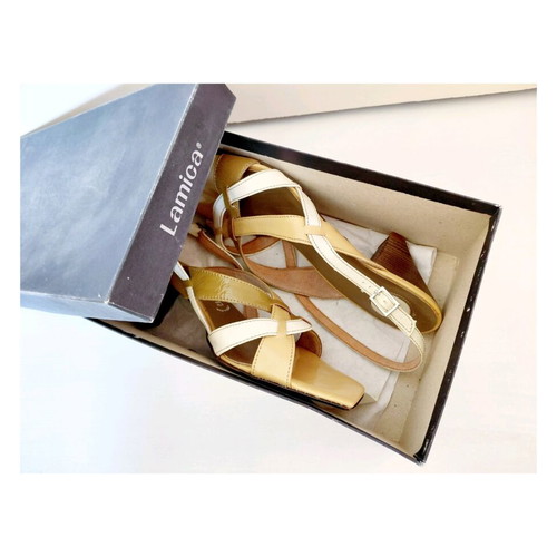 Leather sandals size 39-40 new beige brown
