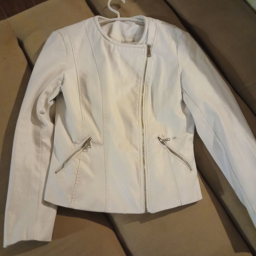 Acne Studios white leather jacket used, size L