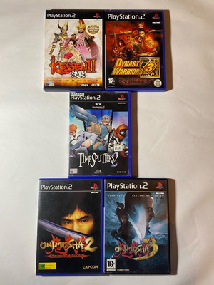 Πακέτο μεταχειρισμένων παιχνιδιών PlayStation 2 Onimusha 2, Onimusha 3, Kessen 2, Timesplitters 2, Dynasty Warriors 3