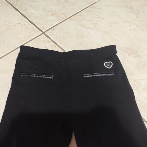 Leather pants for girls size 6 like new, black, reversible fabric