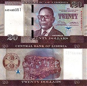LIBERIA 20 Dollars 2016 UNC