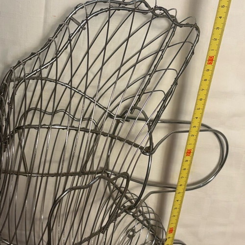 Vintage Easter Metal Basket in Chicken Shape used