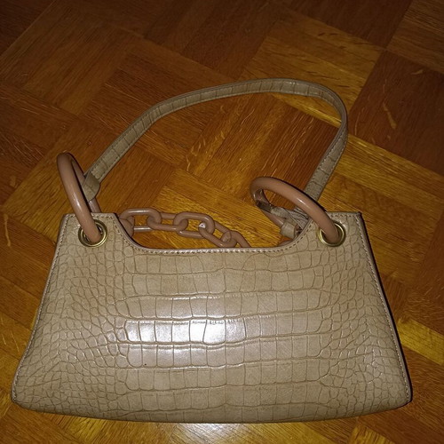 Leather shoulder bag new, beige