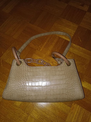 Leather shoulder bag new, beige