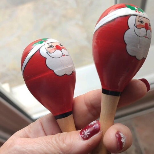 Christmas maraccas and harmonica used for kids