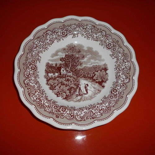 Vintage plate used ''Swiss Landscape'' 24 cm, made in Italy 1945