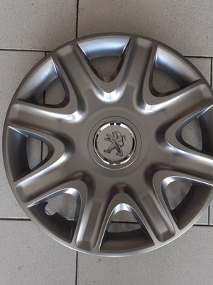 Τάσια 15'' μαρκέ για Peugeot 207 307 νέα, ασημί πλαστικά 4 τεμαχίων