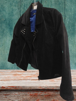 IKKS velvet black kids jacket with Swarovski crystals like new