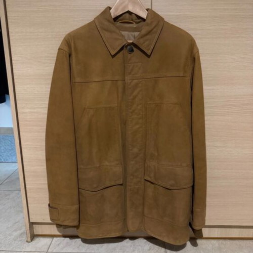 Leather Timberland jacket like new, brown, size S