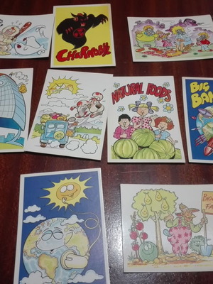 Panini Eco Stickers used, set of 11 stickers 1990