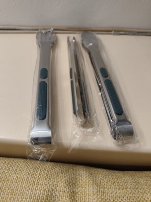 Serving tongs new, set of 3 stainless steel