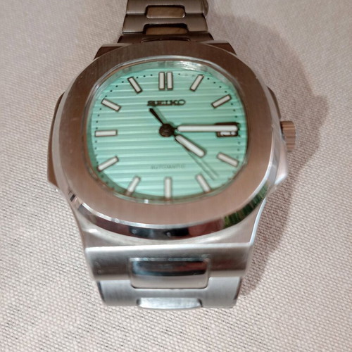 Seiko Mod Nautilus Tiffany like new, blue