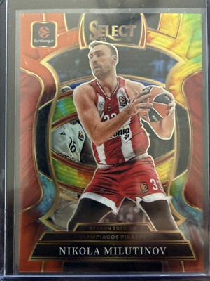 Nikola Milutinov Panini Select EuroLeague 2025-26 κάρτα, καινούργιο, περιορισμένη 21/25