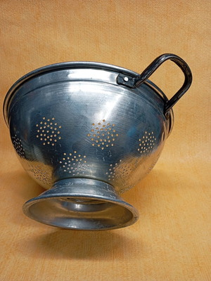 Colander used aluminum vintage with handles