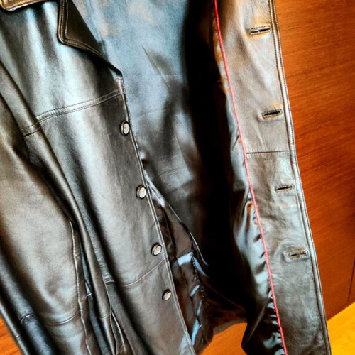 Leather coat new, black, size XL