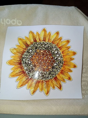 Sunflower sticker new with sticky surface