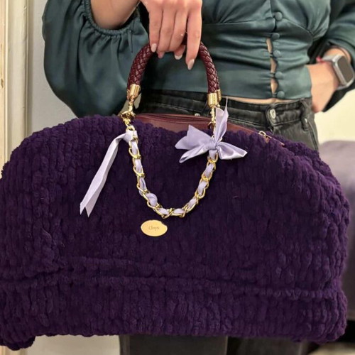 Handmade bag new, purple, handheld