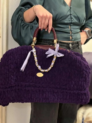 Handmade bag new, purple, handheld