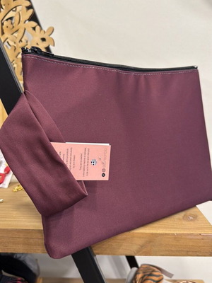 Handbag clutch new, purple with handle