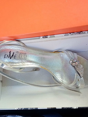 Evening sandals used silver, very comfortable and elegant