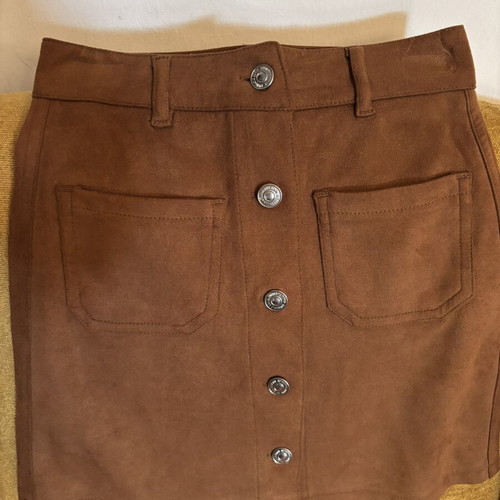 Castor skirt with silver details, like new, brown, XS