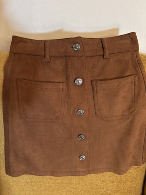 Castor skirt with silver details, like new, brown, XS
