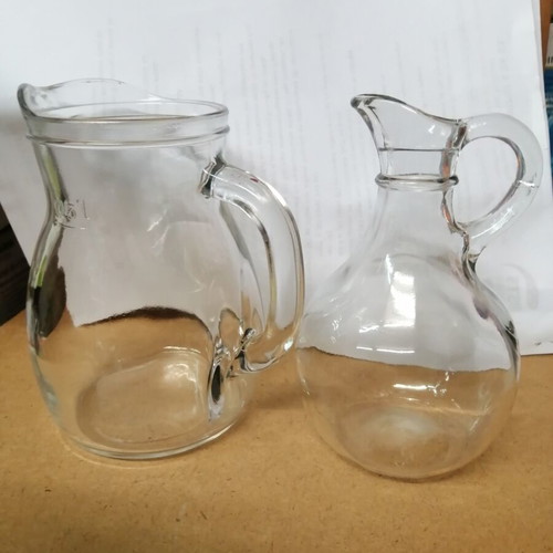 Wine jug 1/2 liter and jug for tsipouro or ouzo like new, set of two