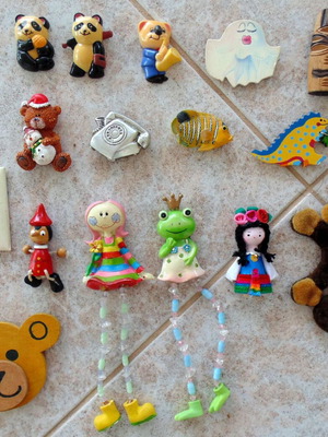 Fridge magnets used, collection of 16 with children's designs