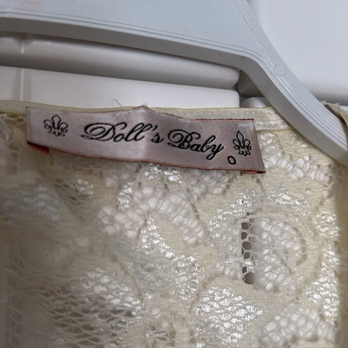Lace top-jacket white with tie like new