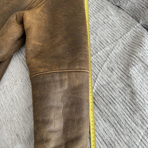 Leather jacket, beige, men's medium-large