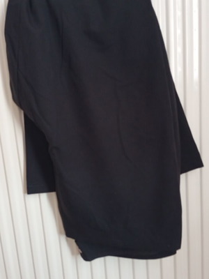 Women's pants with front zipper, black, size 4XL
