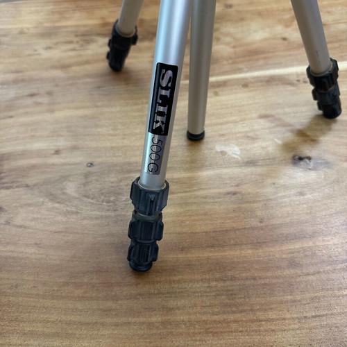 SLIK 500G Camera Tripod used, aluminum, adjustable height