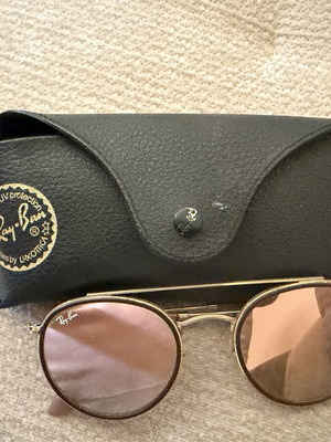 RayBan γυαλιά ηλίου με καθρέφτη φακούς, χρυσό μέταλλο, μπρονζέ χρώμα, σαν καινούργιο