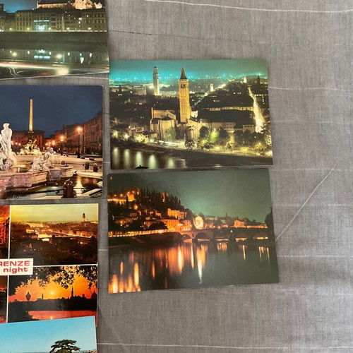 Set of 10 vintage 80s collectible crates postales from three Italian cities in excellent condition