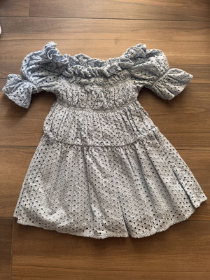 Lapin House broderie cotton dress for 4 years old, like new, turquoise