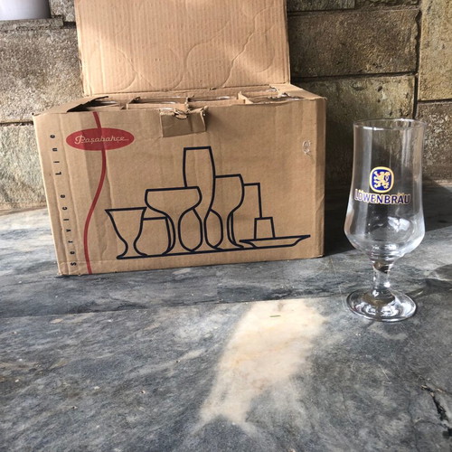 Löwenbräu Beer Glasses 370ML New, Rare Collectible