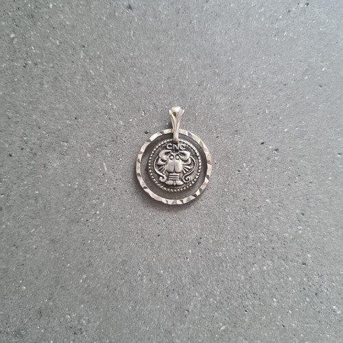 Pendant with Cancer zodiac sign new, silver color