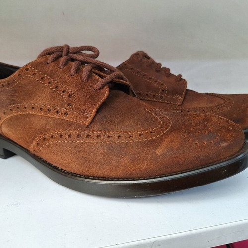 Men's leather suede shoes used, brown, size 46