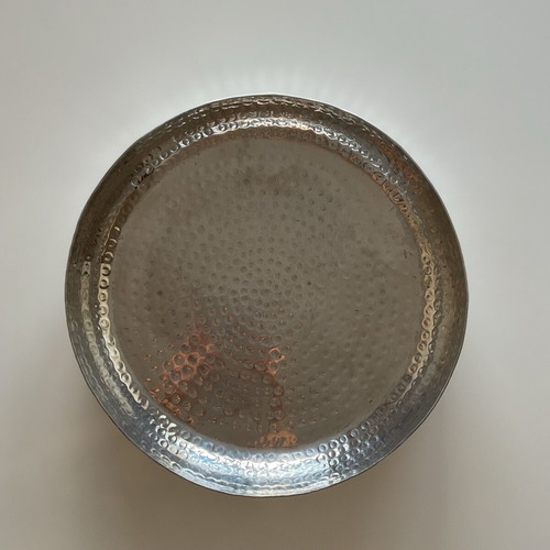 Silver Metal Hammered Tray 35cm New