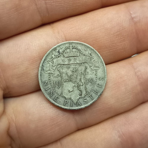 Cyprus 9 Piastres 1919 used, good condition