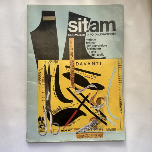 SITAM vintage sewing cutting book with Greek ruler and Thessaloniki stamp