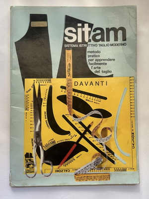 SITAM vintage sewing cutting book with Greek ruler and Thessaloniki stamp