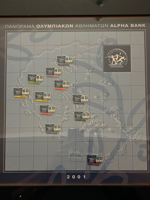Alpha Bank Ολυμπιακές καρφίτσες Αθήνα 2004 σε κάδρο, πανόραμα 2001-2004