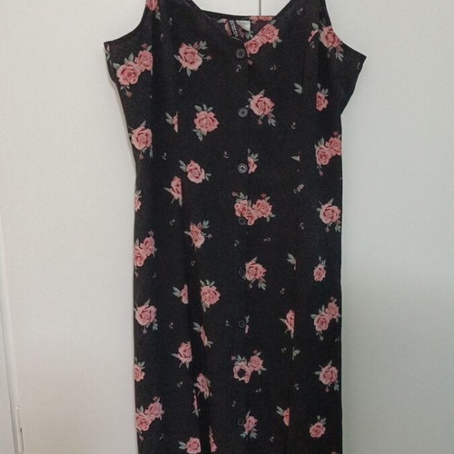 H&M Floral Midi Maxi Dress like new, size EUR44, black