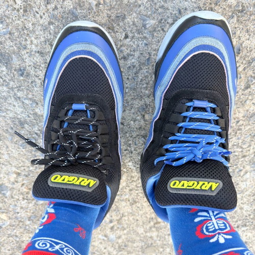 Axel Arigato athletic shoes used, blue/black, size 42