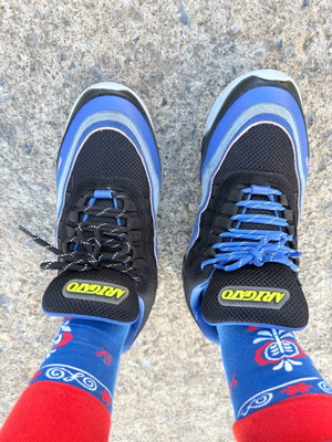 Axel Arigato athletic shoes used, blue/black, size 42