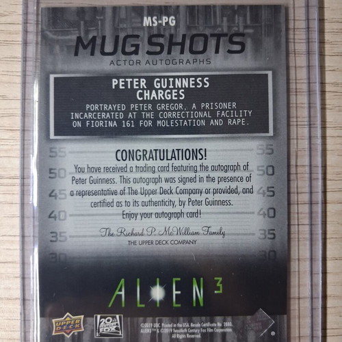 Peter Guinness autograph Upper Deck Alien 3 card new