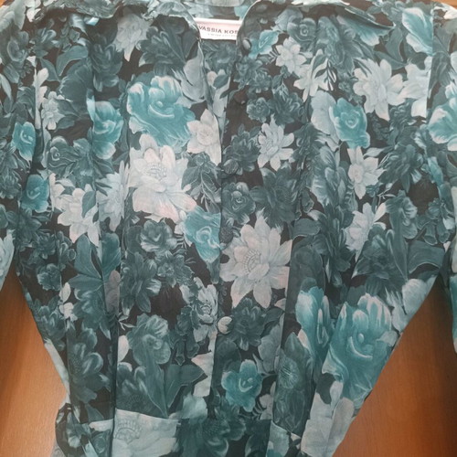 Vassia Kostara green dress with flowers like new