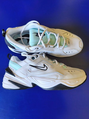 Nike M2K Tekno athletic shoes new, size 40, white teal
